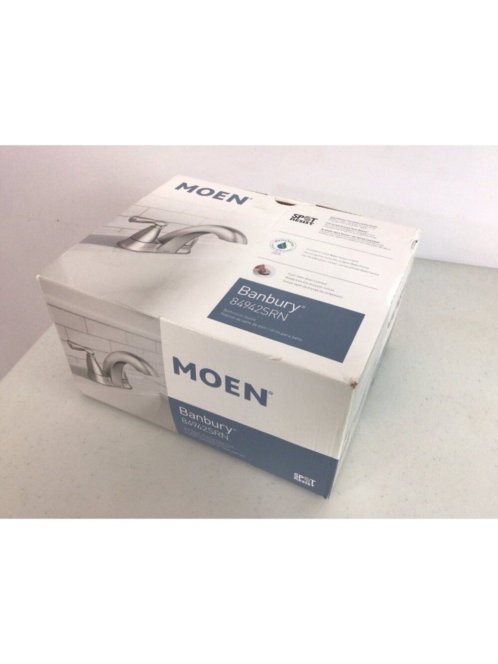 MOEN Banbury Bathroom Faucet 4 in. Centerset Double Handle Brushed Nickel New